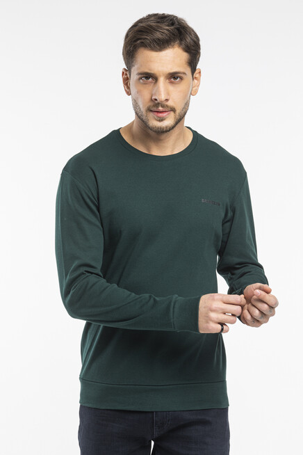 Bisiklet Yaka Uzun Kollu Dar Kalıp İnce  Erkek Sweatshirt SPR2019K18