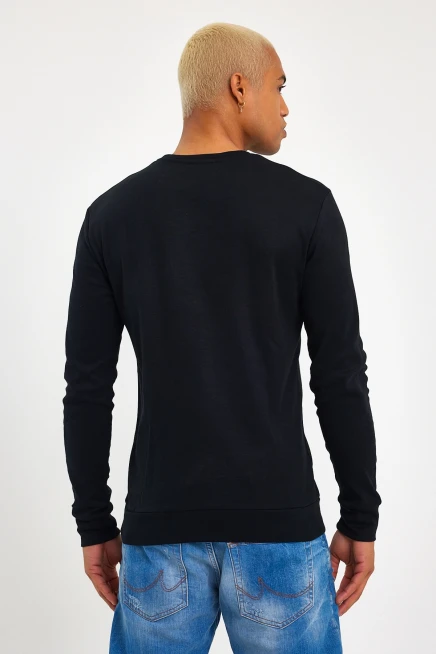 Bisiklet Yaka Uzun Kollu Dar Kalıp İnce  Erkek Sweatshirt SPR2019K18