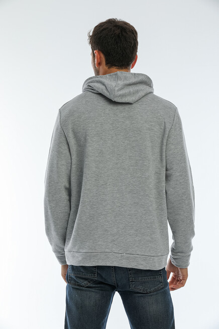 Erkek Kapşonlu Regular Fit Air Baskılı İnce Sweatshirt SPR22SW162