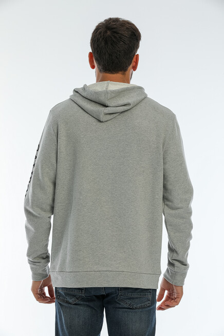 Erkek Kapşonlu Regular Fit Baskılı İnce Sweatshirt SPR22SW163