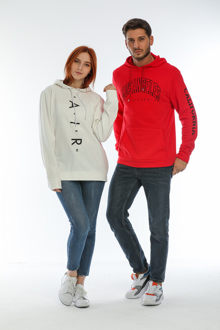 Erkek Kapşonlu Regular Fit Baskılı İnce Sweatshirt SPR22SW163