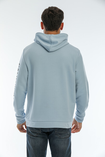 Erkek Kapşonlu Regular Fit Baskılı İnce Sweatshirt SPR22SW163