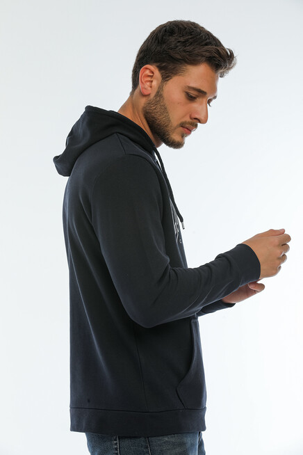 Erkek Kapşonlu Regular Fit Baskılı İnce Sweatshirt SPR22SW163