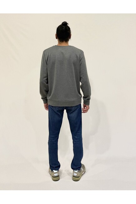Süperlife Erkek Bisiklet Yaka Rahat Kalıp 3 iplik Kalın AİR Nakışlı  Sweatshirt SPR24SW33