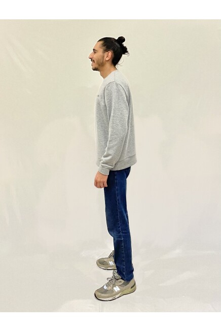 Süperlife Erkek Bisiklet Yaka Rahat Kalıp 3 iplik Kalın AİR Nakışlı  Sweatshirt SPR24SW33