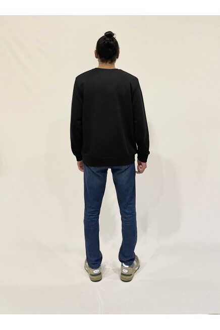 Süperlife Erkek Bisiklet Yaka Rahat Kalıp 3 iplik Kalın Garnili Sweatshirt SPR24SW35