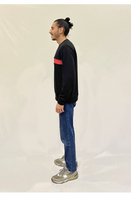 Süperlife Erkek Bisiklet Yaka Rahat Kalıp 3 iplik Kalın Garnili Sweatshirt SPR24SW35