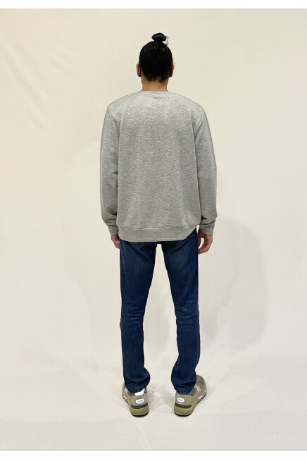 Süperlife Erkek Bisiklet Yaka Rahat Kalıp 3 iplik Kalın Garnili Sweatshirt SPR24SW35