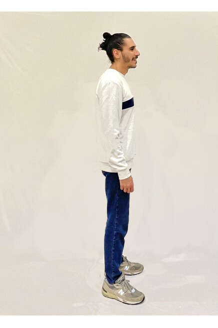 Süperlife Erkek Bisiklet Yaka Rahat Kalıp 3 iplik Kalın Garnili Sweatshirt SPR24SW35