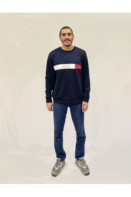 Süperlife Erkek Bisiklet Yaka Rahat Kalıp 3 iplik Kalın Garnili Sweatshirt SPR24SW35