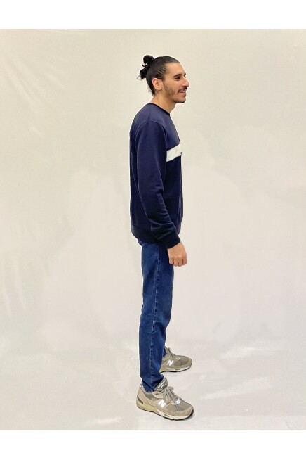 Süperlife Erkek Bisiklet Yaka Rahat Kalıp 3 iplik Kalın Garnili Sweatshirt SPR24SW35