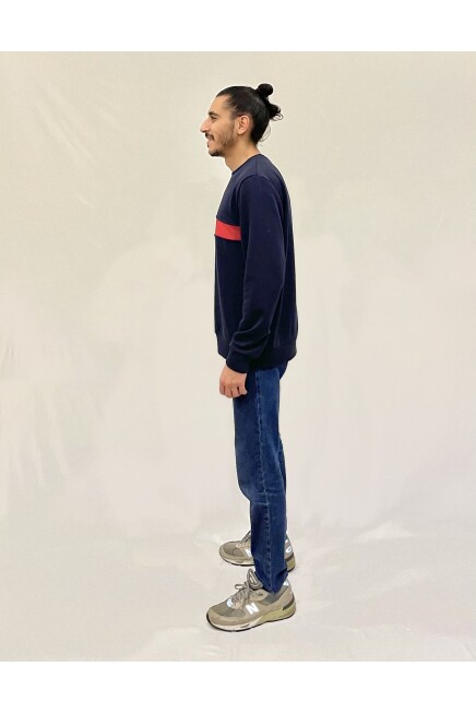 Süperlife Erkek Bisiklet Yaka Rahat Kalıp 3 iplik Kalın Garnili Sweatshirt SPR24SW35