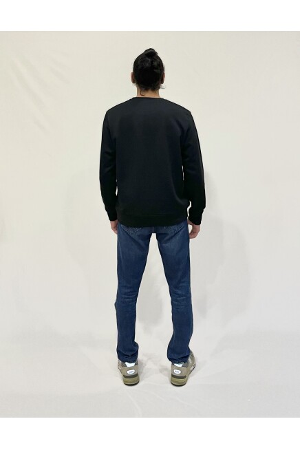 Süperlife Erkek Bisiklet Yaka Rahat Kalıp 3 iplik Kalın N Baskılı  Sweatshirt SPR24SW25