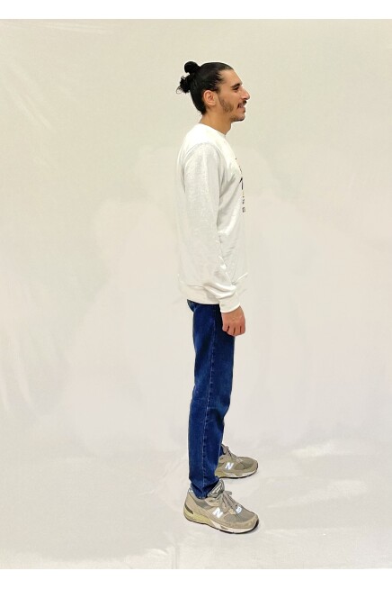 Süperlife Erkek Bisiklet Yaka Rahat Kalıp 3 iplik Kalın N Baskılı  Sweatshirt SPR24SW25