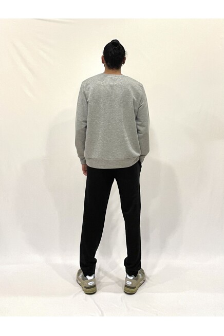 Süperlife Erkek Bisiklet Yaka Rahat Kalıp 3 iplik Kalın N Baskılı  Sweatshirt SPR24SW25