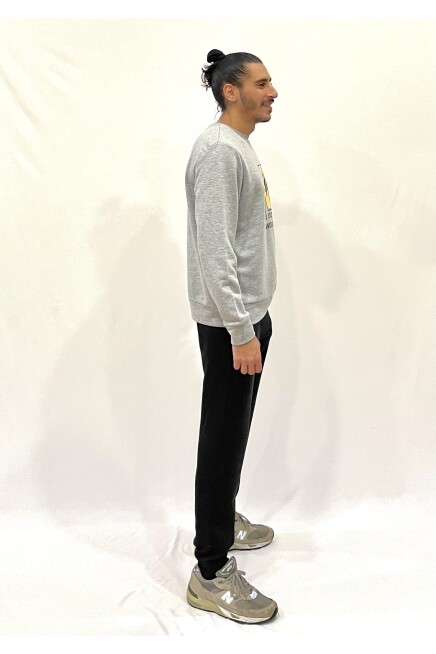 Süperlife Erkek Bisiklet Yaka Rahat Kalıp 3 iplik Kalın N Baskılı  Sweatshirt SPR24SW25