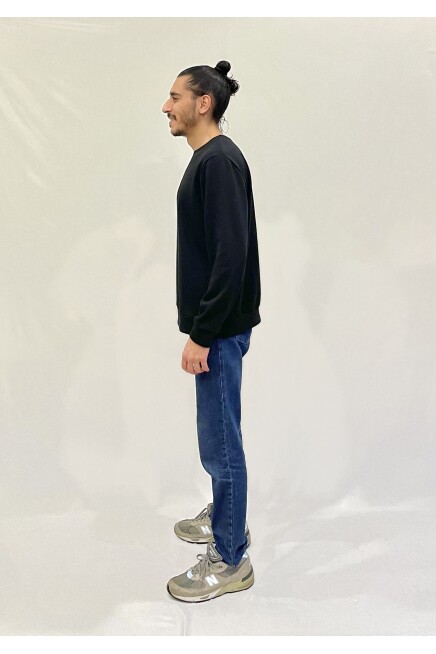 Süperlife Erkek Bisiklet Yaka Rahat Kalıp 3 iplik Kalın Orta Brooklyn Nakışlı Sweatshirt SPR24SW34