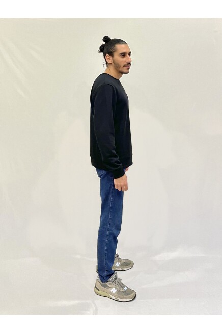 Süperlife Erkek Bisiklet Yaka Rahat Kalıp 3 iplik Kalın Orta Brooklyn Nakışlı Sweatshirt SPR24SW34