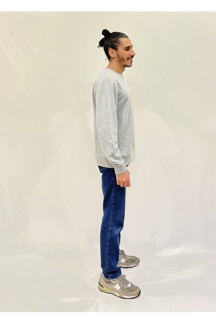 Süperlife Erkek Bisiklet Yaka Rahat Kalıp 3 iplik Kalın Orta Brooklyn Nakışlı Sweatshirt SPR24SW34