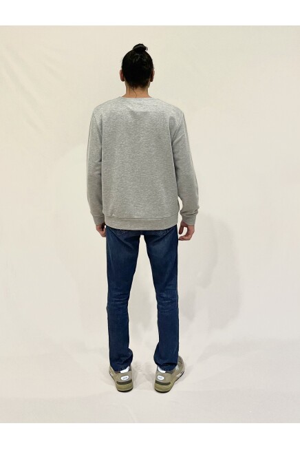 Süperlife Erkek Bisiklet Yaka Rahat Kalıp 3 iplik Kalın Orta Brooklyn Nakışlı Sweatshirt SPR24SW34