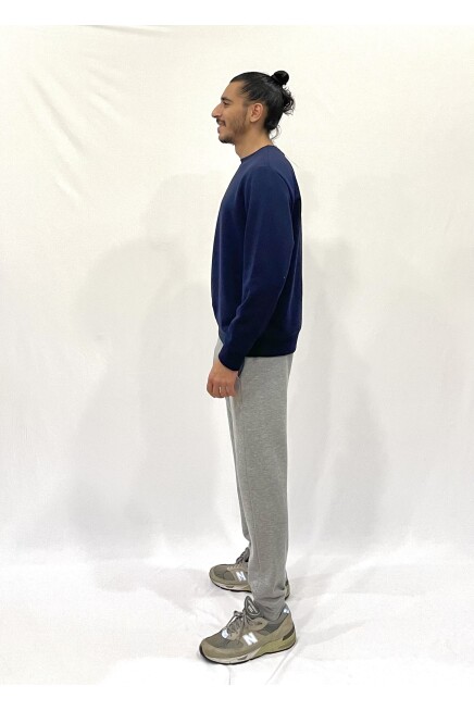 Süperlife Erkek Bisiklet Yaka Rahat Kalıp 3 iplik Kalın Orta Brooklyn Nakışlı Sweatshirt SPR24SW34