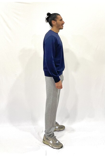 Süperlife Erkek Bisiklet Yaka Rahat Kalıp 3 iplik Kalın Orta Brooklyn Nakışlı Sweatshirt SPR24SW34