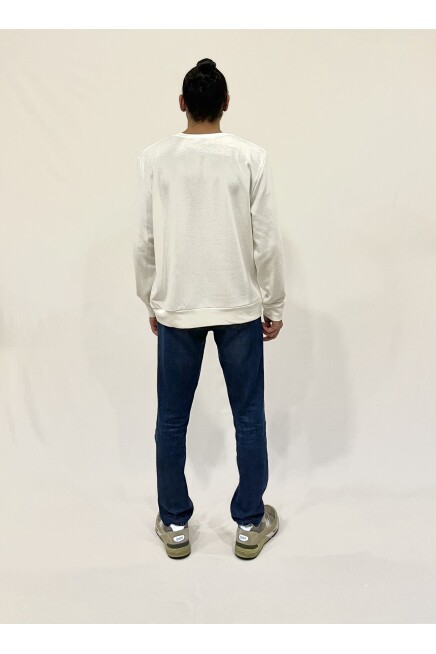 Süperlife Erkek Bisiklet Yaka Rahat Kalıp 3 iplik Kalın Orta Brooklyn Nakışlı Sweatshirt SPR24SW34