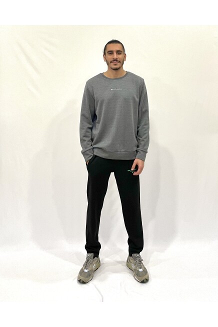Süperlife Erkek Bisiklet Yaka Rahat Kalıp 3 iplik Kalın Orta Brooklyn Nakışlı Sweatshirt SPR24SW34
