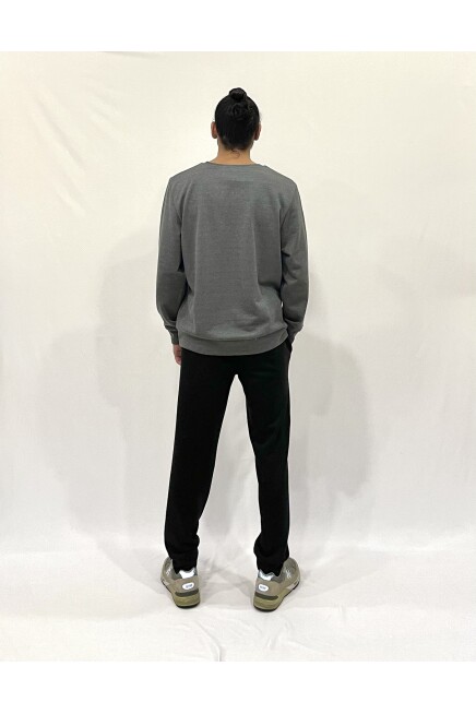 Süperlife Erkek Bisiklet Yaka Rahat Kalıp 3 iplik Kalın Orta Brooklyn Nakışlı Sweatshirt SPR24SW34