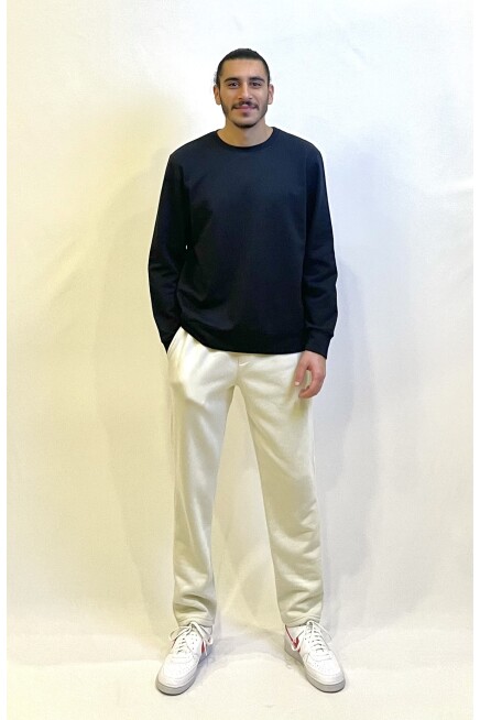 Süperlife Erkek Bisiklet Yaka Rahat Kalıp 3 iplik Kalın Sweatshirt SPR24SW-36