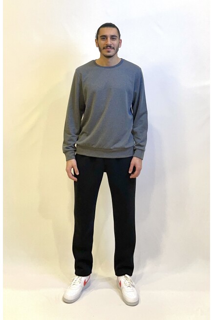 Süperlife Erkek Bisiklet Yaka Rahat Kalıp 3 iplik Kalın Sweatshirt SPR24SW-36