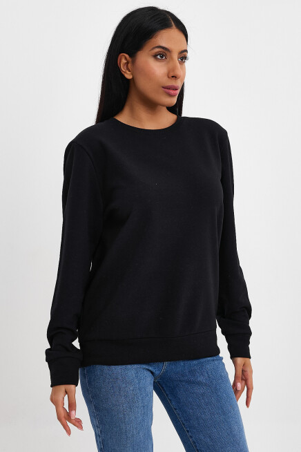 Süperlife Kadın Bisiklet Yaka Rahat Kalıp 3 iplik Kalın Sweatshirt SPR24SWK-36