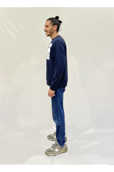 Süperlife Erkek Bisiklet Yaka Rahat Kalıp 3 iplik Kalın W.Brooklyn Baskılı  Sweatshirt SPR24SW31