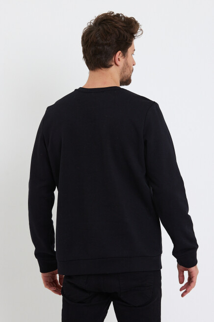 Süperlife Erkek Bisiklet Yaka 3 iplik Kalın Brooklyn Baskılı Sweatshirt SPR24sw29
