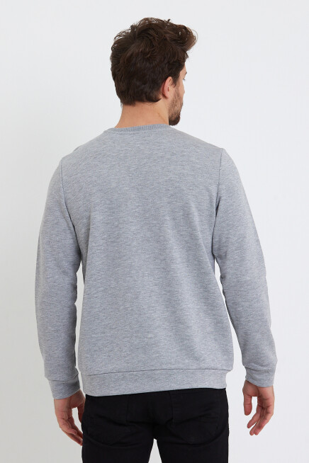 Süperlife Erkek Bisiklet Yaka 3 iplik Kalın Brooklyn Baskılı Sweatshirt SPR24sw29
