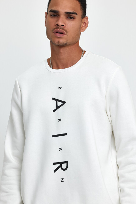 Süperlife Erkek Bisiklet Yaka Regular Fit Air Baskılı İnce Sweatshirt SPR22SW131