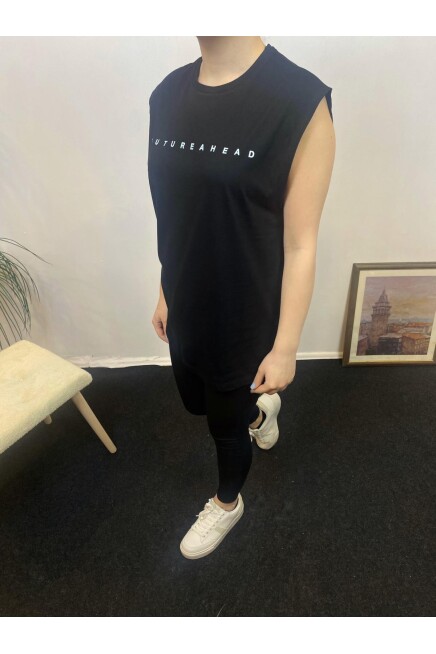 Süperlife Kadın Bisiklet Yaka Regular Fit Baskılı Tişort SPR24ATk344