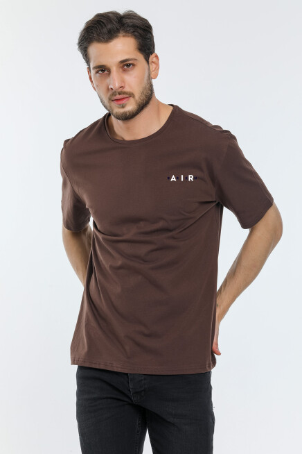 Süperlife Erkek Bisiklet Yaka Slim Fit Air Baskılı Tişort SPR21Y23