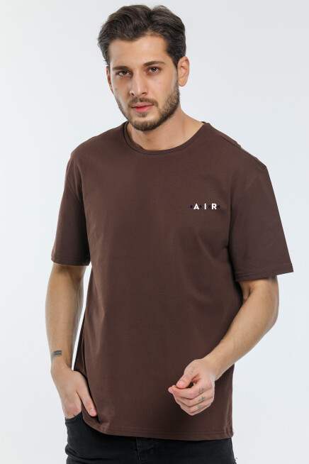Süperlife Erkek Bisiklet Yaka Slim Fit Air Baskılı Tişort SPR21Y23