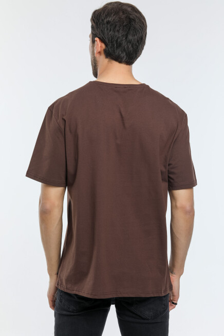 Süperlife Erkek Bisiklet Yaka Slim Fit Air Baskılı Tişort SPR21Y23