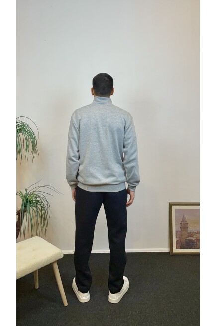 Süperlife Erkek 3 iplik Yarım Fermuarlı Kanguru Çepli Sweatshırt spr24sw22