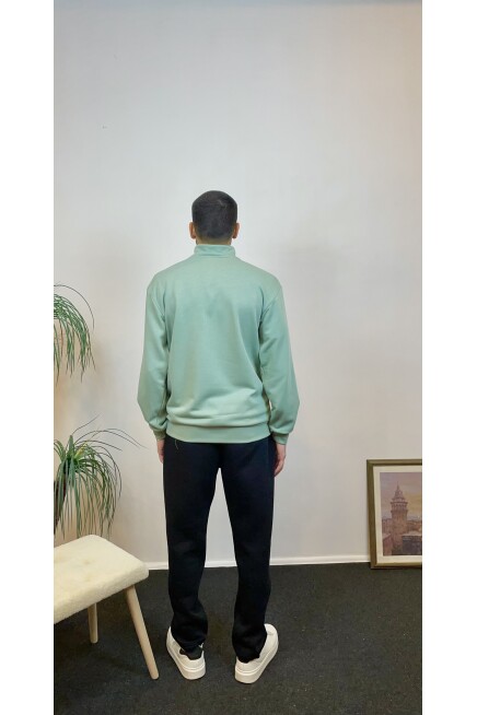 Süperlife Erkek 3 iplik Yarım Fermuarlı Kanguru Çepli Sweatshırt spr24sw22