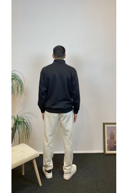 Süperlife Erkek 3 iplik Yarım Fermuarlı Kanguru Çepli Sweatshırt spr24sw22