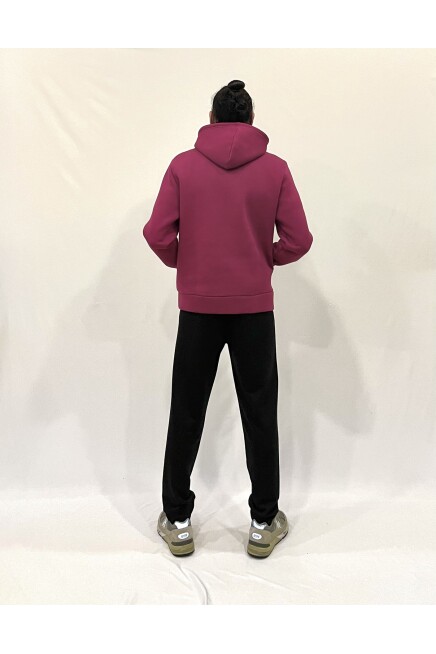 Süperlife Erkek Kapşonlu Rahat Kalıp İçi Polarlı 3 iplik NYC Baskılı SweatShırt spr24sw09