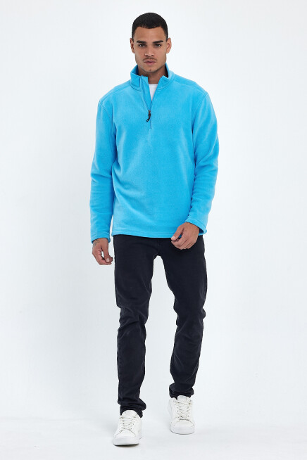 Süperlife Erkek Rahat Kalıp Softech Polar Yarım Fermuarlı Sweatshırt spr24pw20