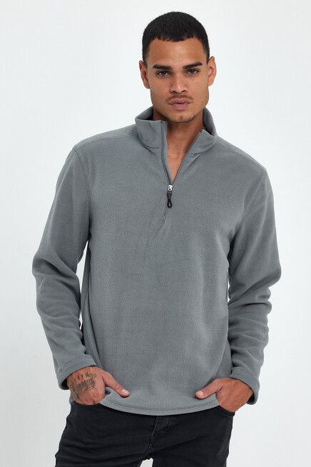 Süperlife Erkek Rahat Kalıp Softech Polar Yarım Fermuarlı Sweatshırt spr24pw20