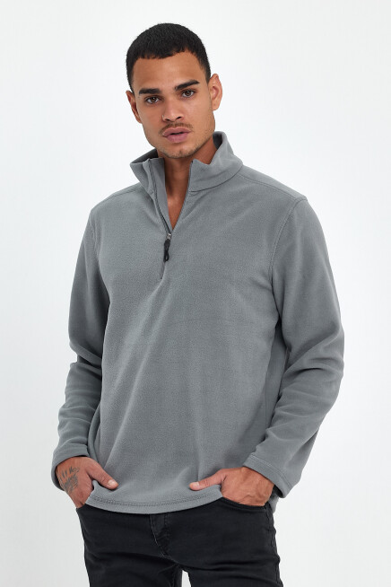 Süperlife Erkek Rahat Kalıp Softech Polar Yarım Fermuarlı Sweatshırt spr24pw20