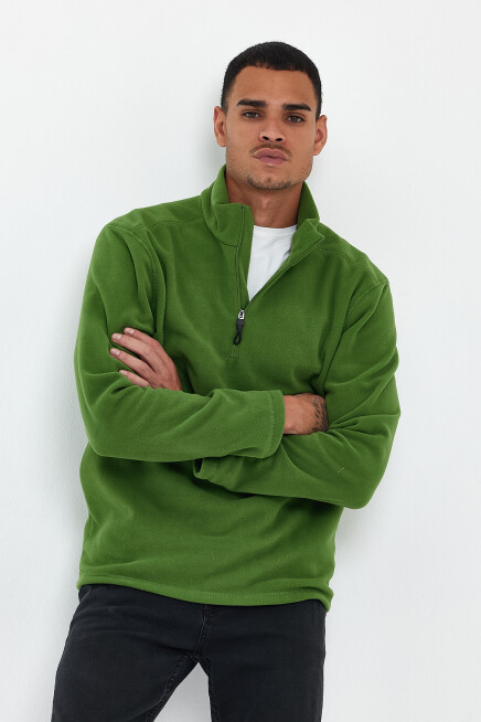 Süperlife Erkek Rahat Kalıp Softech Polar Yarım Fermuarlı Sweatshırt spr24pw20