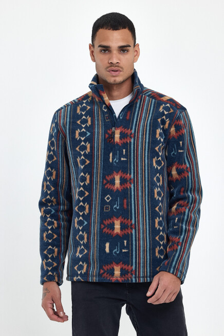 Süperlife Erkek Rahat Kalıp Softech Polar Yarım Fermuarlı Sweatshırt spr24pw20