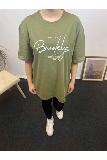 Süperlife Kadın Bisiklet Yaka Oversize Fit  Tişort SPR24TSk110